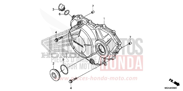 PANNEAU CARTER-MOTEUR D. (VFR1200X/XA/XL) de VFR1200X "Crosstourer" Méca PEARL GLARE WHITE (NHB53) 2018